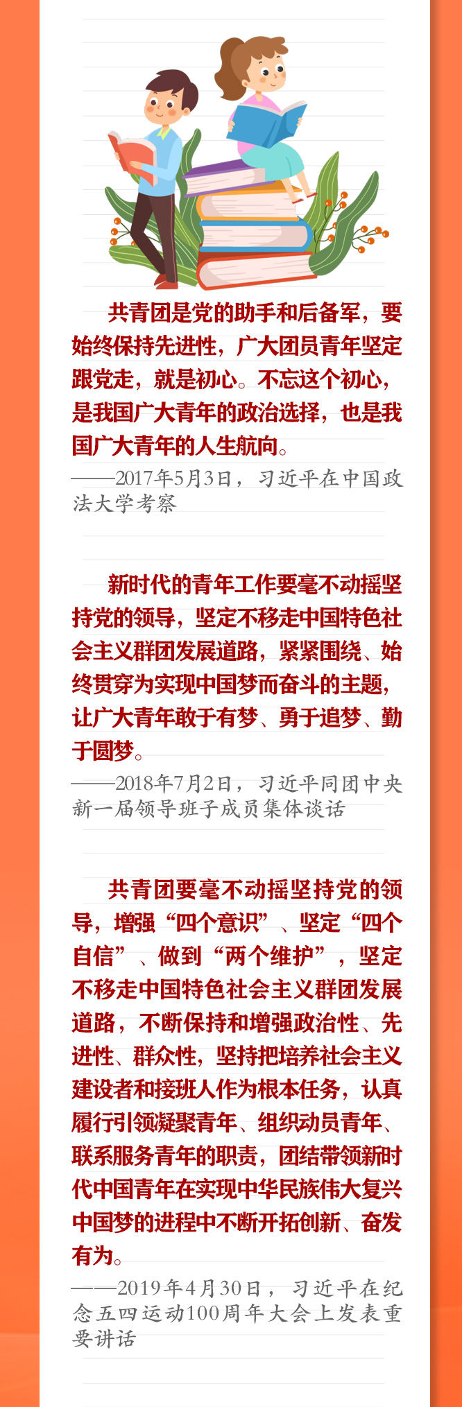 手繪長卷 | 共青團(tuán)員們，總書記這些話要牢記