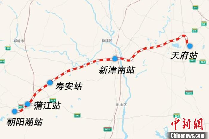 成都鐵路樞紐天府至朝陽(yáng)湖段線路圖。　國(guó)鐵集團(tuán)供圖