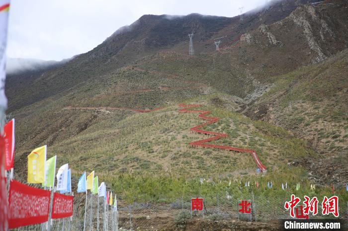 圖為拉薩南北山綠化工程拉薩曲水縣才納村5號片區(qū)。　貢確 攝