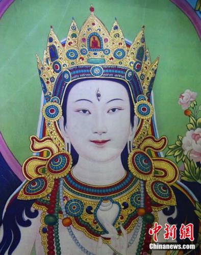 安多強(qiáng)巴繪制的《度母》唐卡。<a target='_blank' href='/'><p  align=