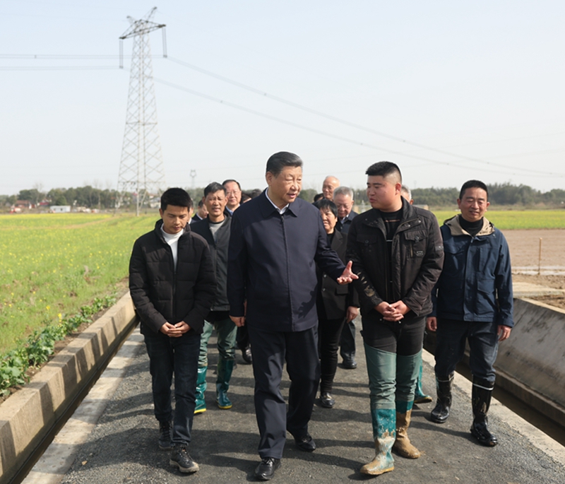 2024年3月19日，習(xí)近平總書記在湖南常德港中坪村考察。
