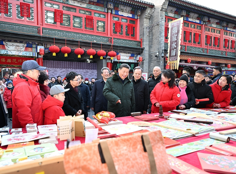 2024年2月1日，習(xí)近平總書記在天津古文化街考察。