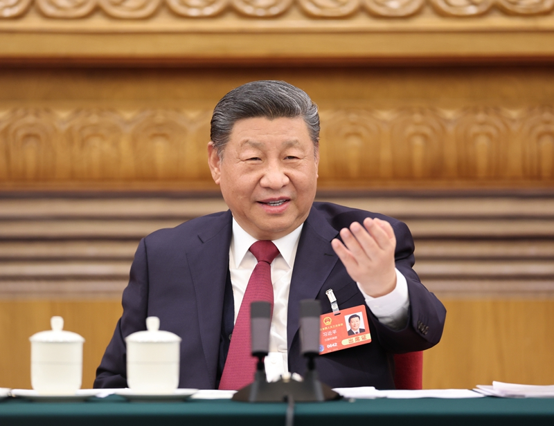 2025年3月5日下午，習(xí)近平總書記參加他所在的十四屆全國人大三次會(huì)議江蘇代表團(tuán)審議。