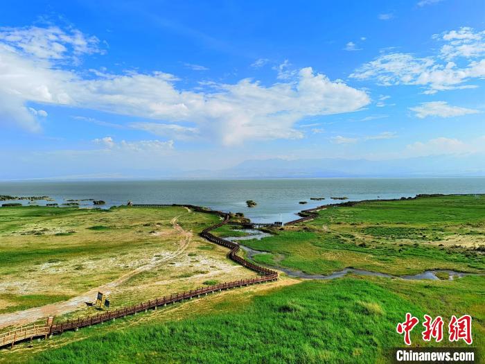 圖為航拍都蘭湖國(guó)家濕地公園?！∑钤鲚?攝
